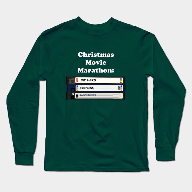 Christmas Movie Marathon (green variant) Long Sleeve T-Shirt by GloopTrekker